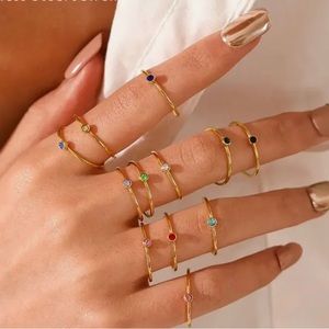 Birthstone rings stackable